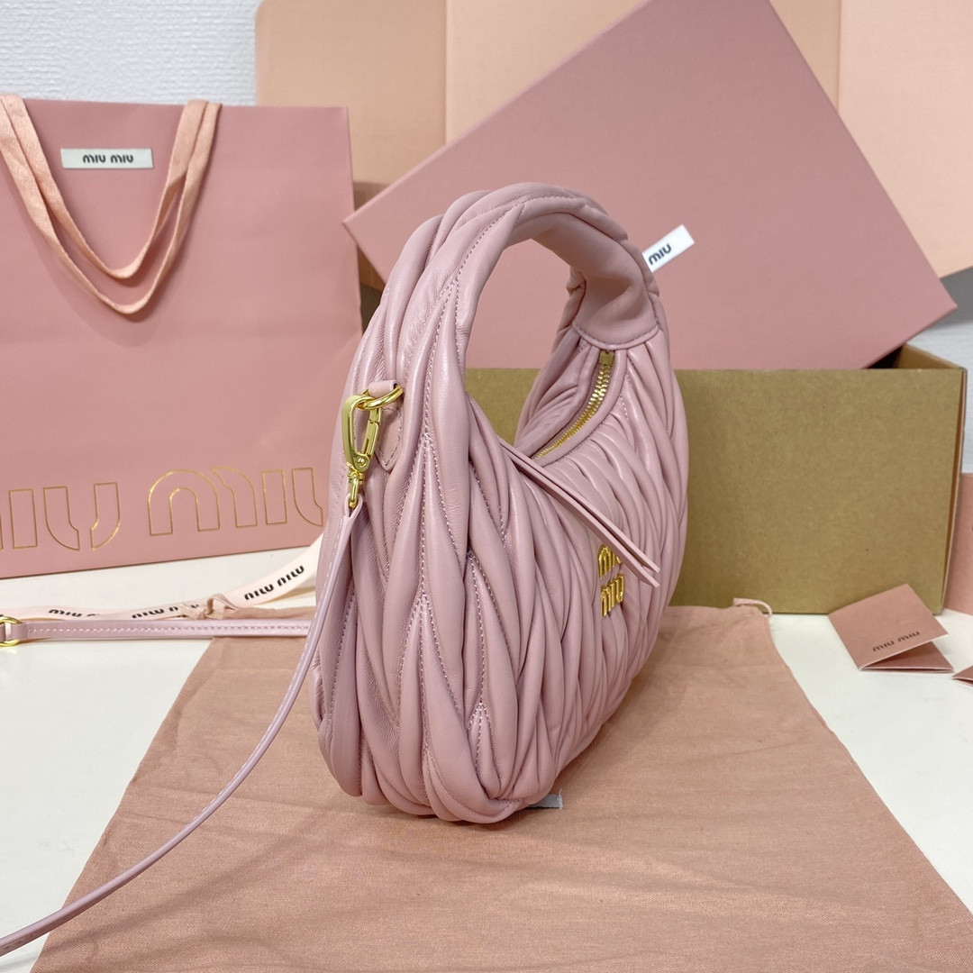 Miu Miu Wander matelassé nappa leather hobo bag 17x20x6cm