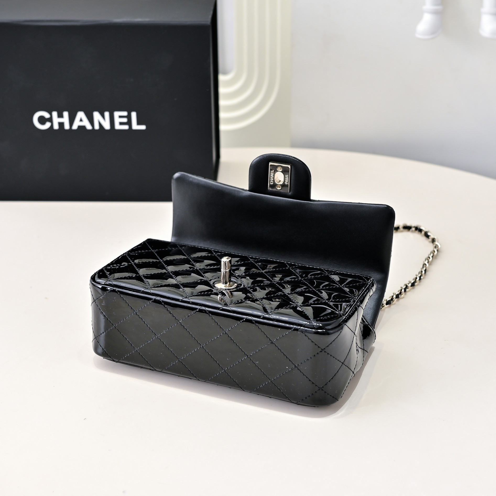 Ch*el mini classic handbag with top handle 20x12x6cm