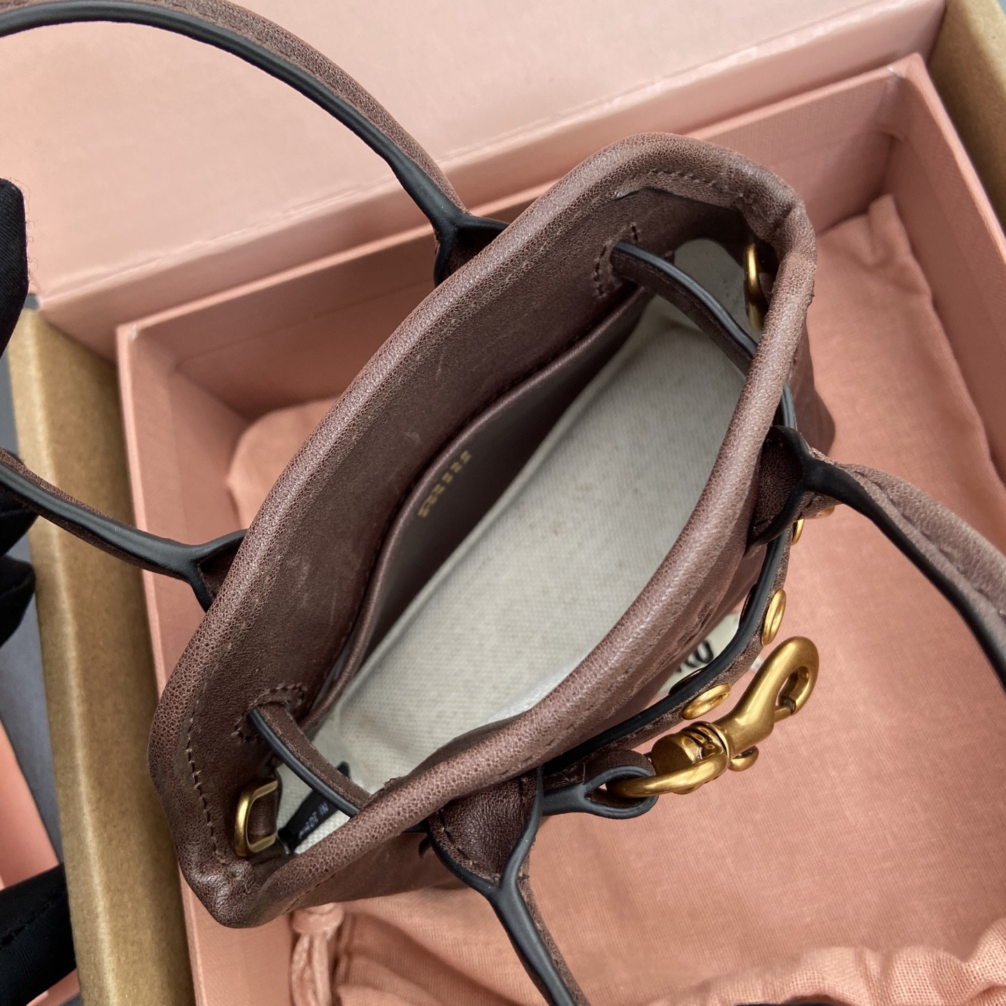 Miu Miu Aventure Nappa Micro Leather trick 9.5x12x2.5cm