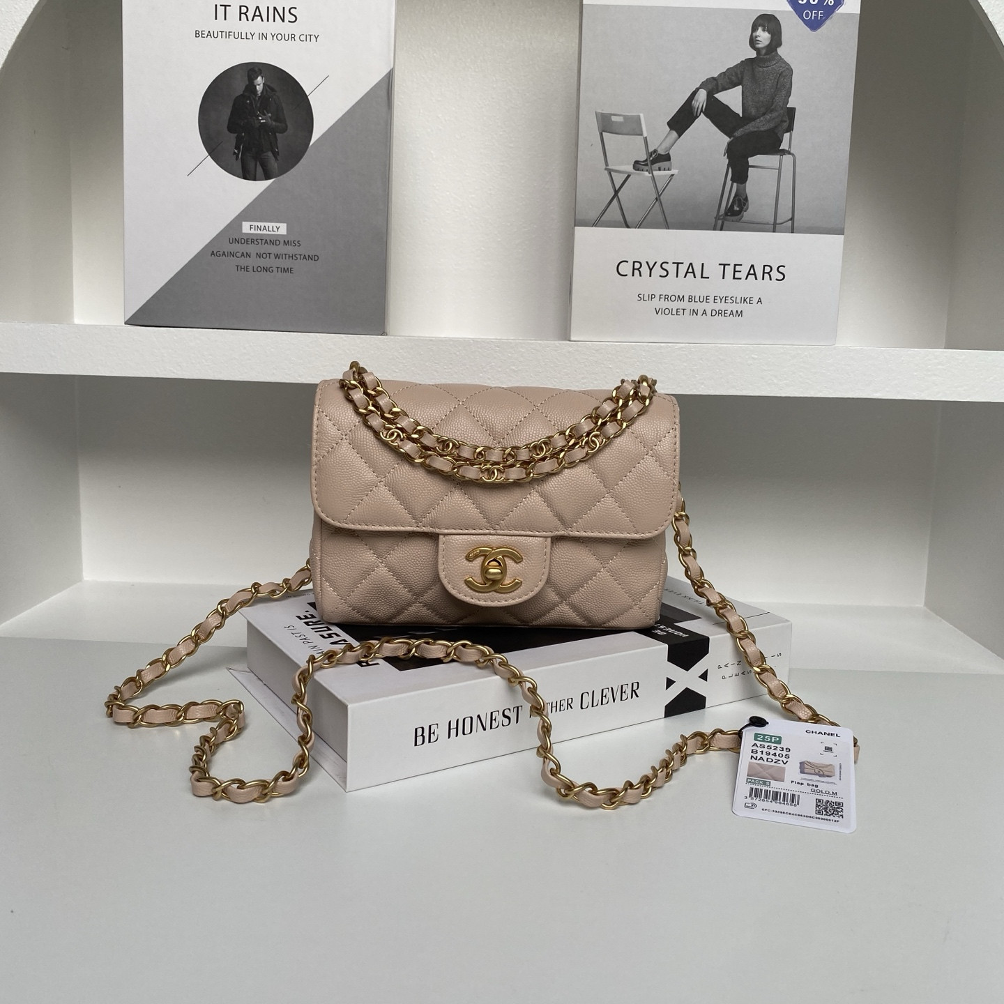 Ch*el flap handbag as5239 18×13×5.5cm