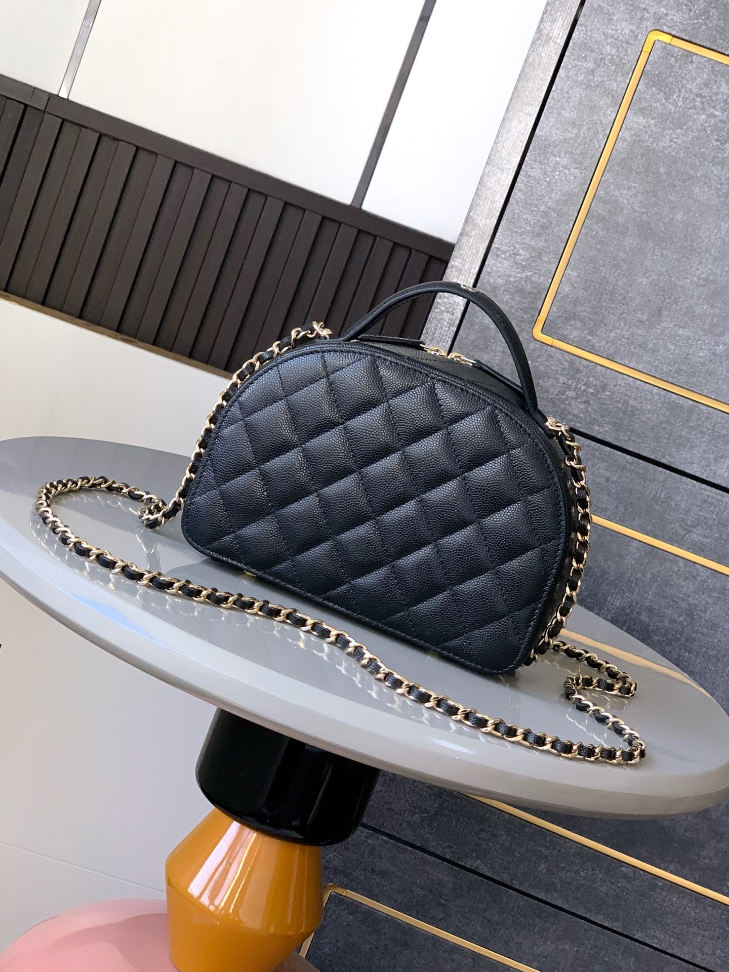 Ch*el bowling bag 18.5x13x7cm