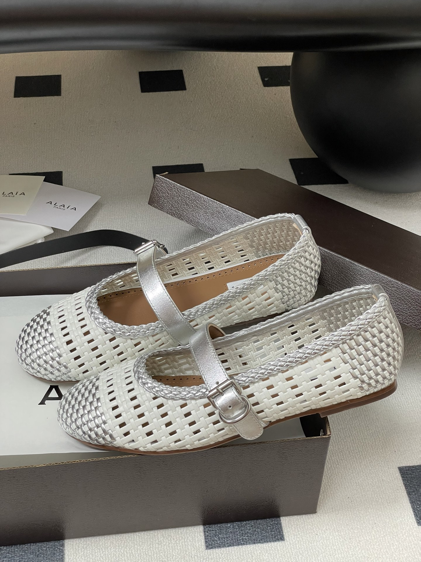 UA Alaïa Hollow Woven Mary Jane Flats(Customized Size 7-10 days production time)