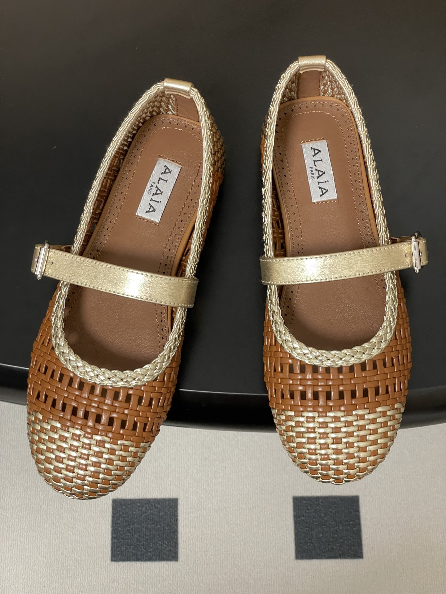 UA Alaïa Hollow Woven Mary Jane Flats(Customized Size 7-10 days production time)