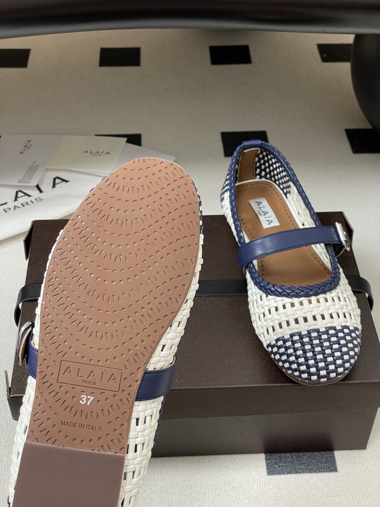 UA Alaïa Hollow Woven Mary Jane Flats(Customized Size 7-10 days production time)