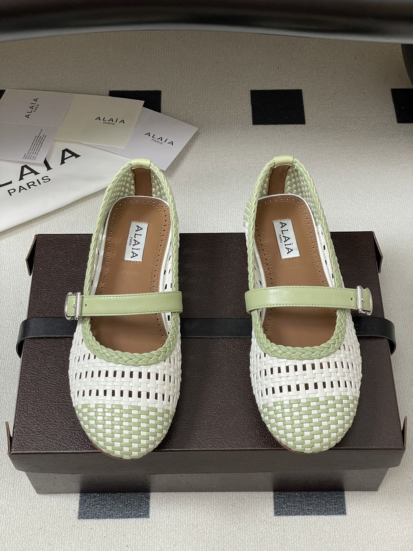 UA Alaïa Hollow Woven Mary Jane Flats(Customized Size 7-10 days production time)