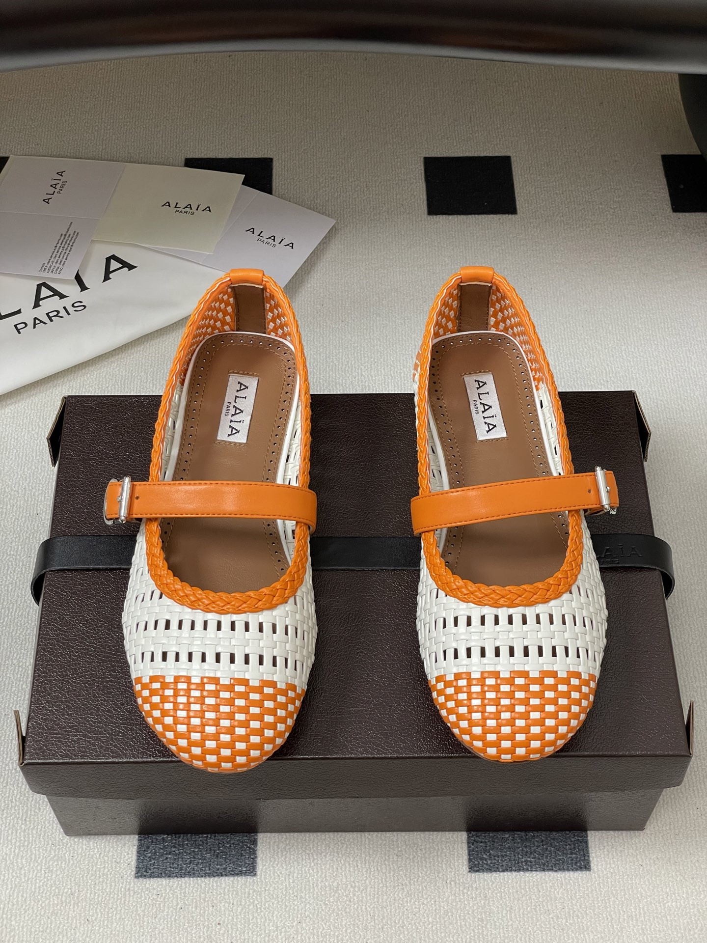 UA Alaïa Hollow Woven Mary Jane Flats(Customized Size 7-10 days production time)