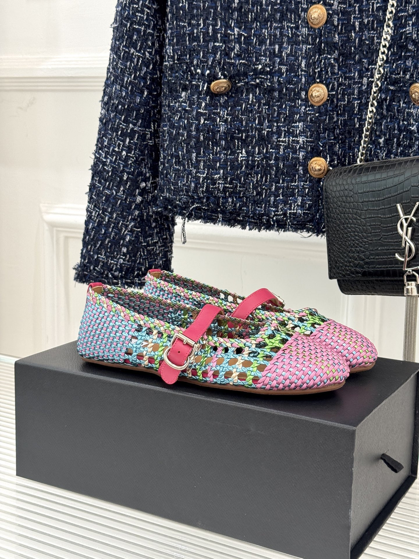 UA Alaïa Hollow Woven Mary Jane Flats(Customized Size 7-10 days production time)