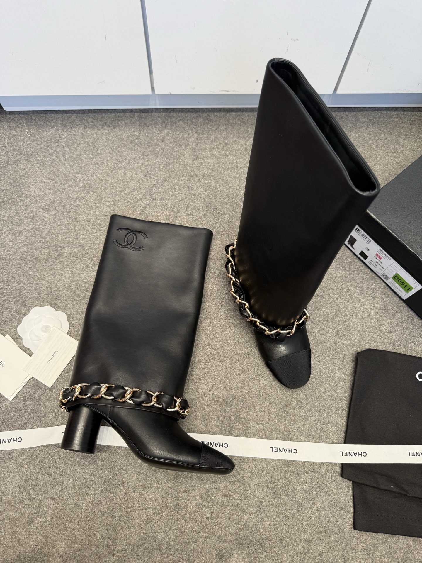 ua Ch*el high boots 5.5cm heel