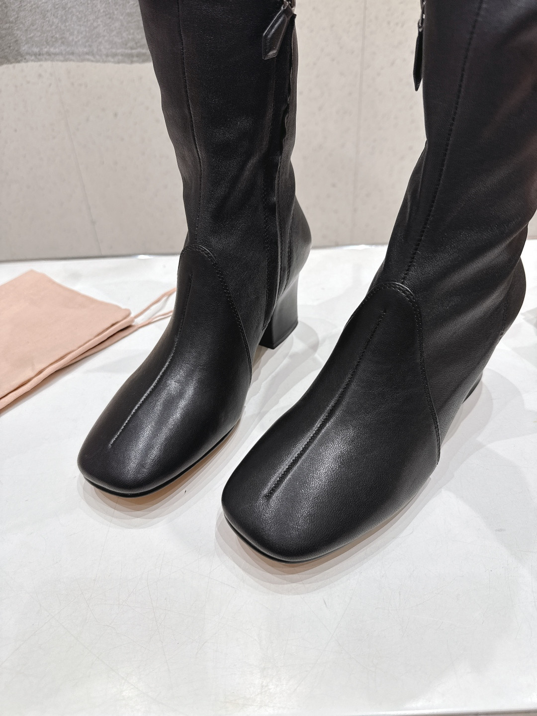 UA Miu Miu Nappa Leather Boots With Buckle 7cm Heel