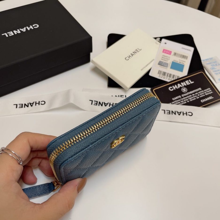 Ch*el classic zipper coin wallet
